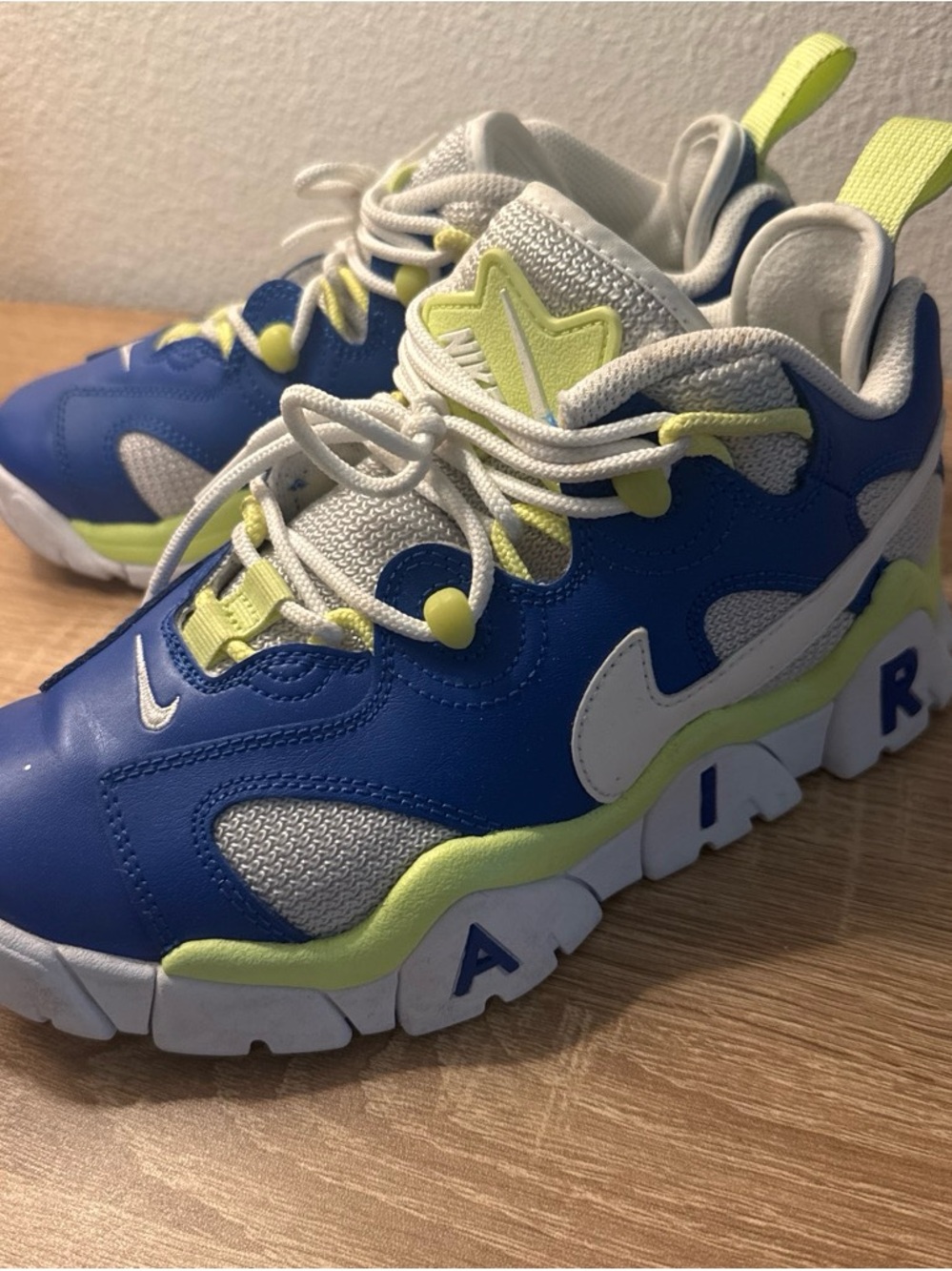 Nike Kids Blue and Neon Yellow/Green Athletic Sneakers